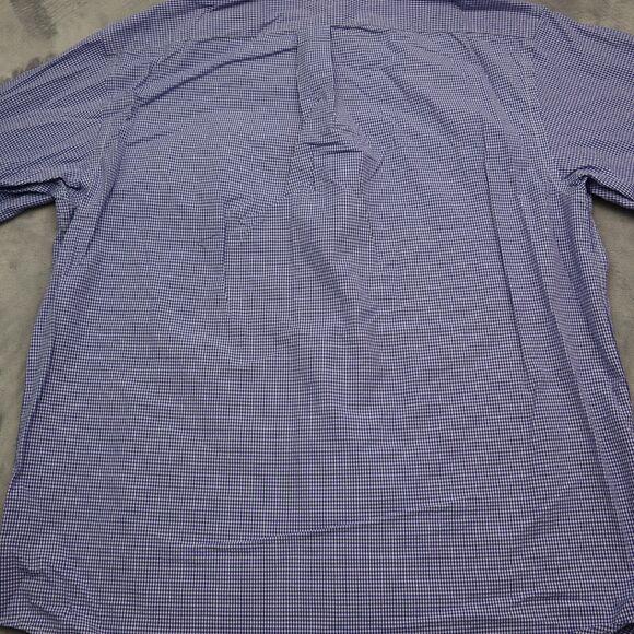 Roundtree Yorke Shirt Mens L Blue Checkered Button Down Long Sleeve Collared Top - Picture 16 of 16